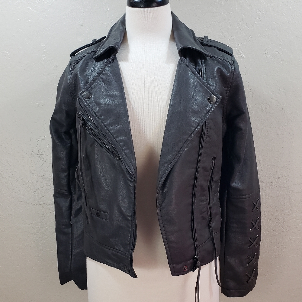 BLANK NYC faux leather moto jacket
